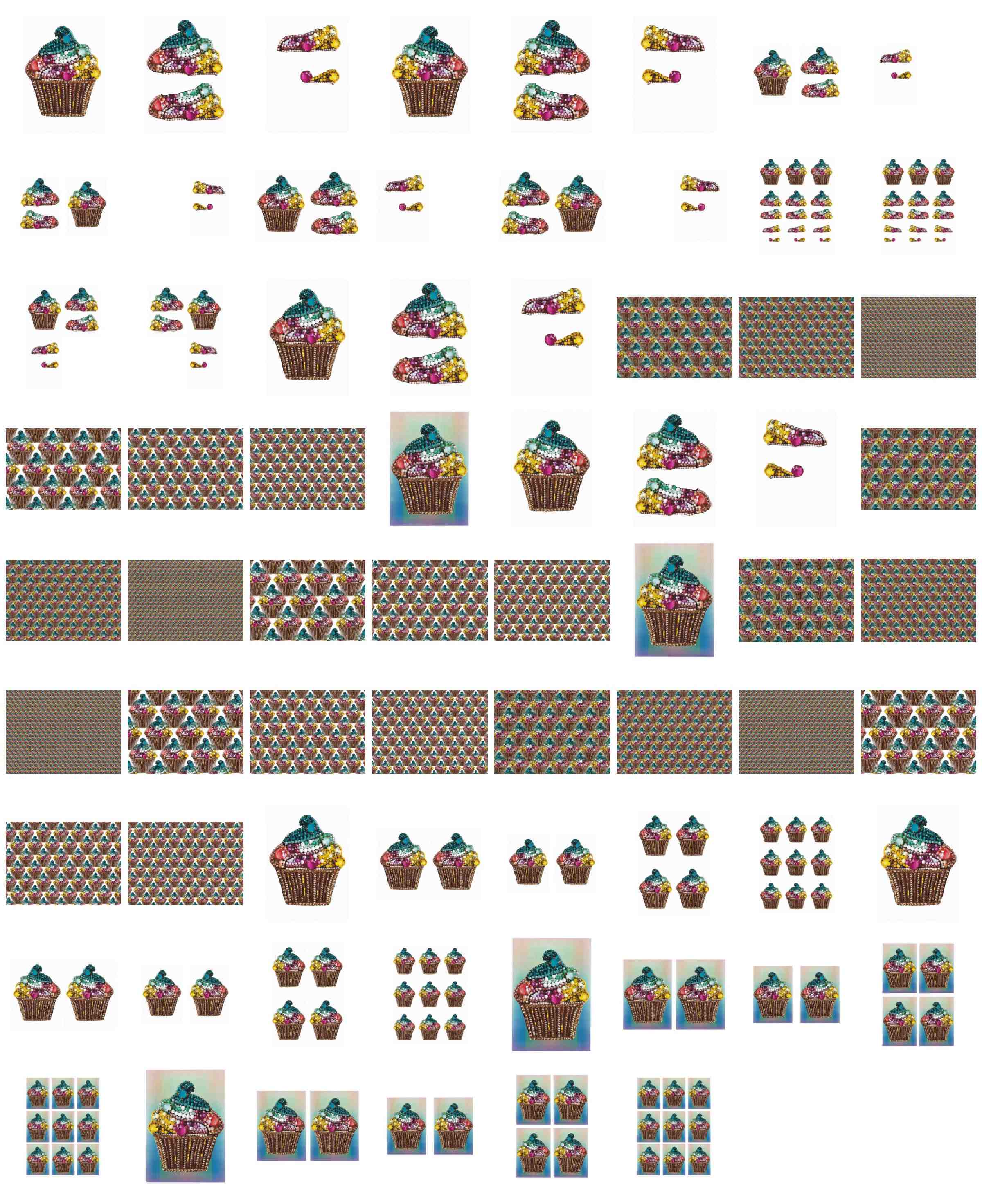 Bejewelled Cupcake Set 04 - 70 Pages to Download