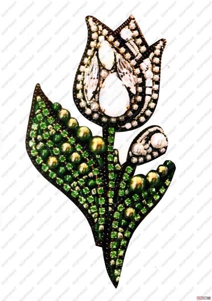 Bejewelled White Tulip Set 02 - 52 Pages to Download