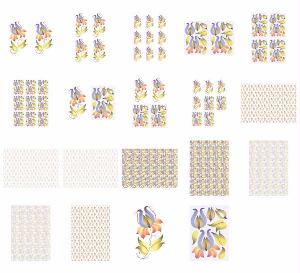 Bumper Folk Flower Set - 19 x A4 Pages to Download
