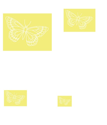 Digital White Work Butterfly <b>Yellow 4 Sizes - 4 x A4 Sheets Download