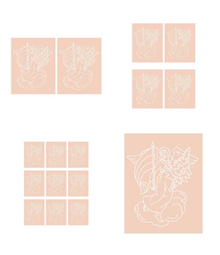 Digital White Work Angel 3 <b>Beige 4 Sizes - 4 x A4 Sheets Download