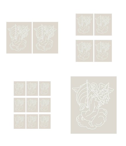 Digital White Work Angel 3 <b>Grey 4 Sizes - 4 x A4 Sheets Download