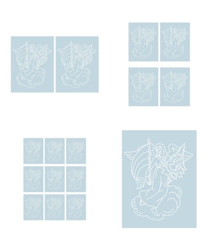 Digital White Work Angel 3 <b>Light Blue 4 Sizes - 4 x A4 Sheets Download