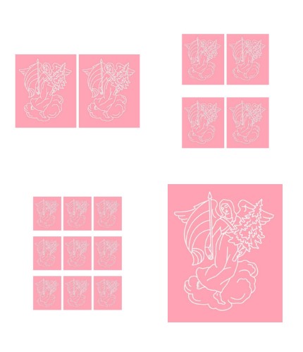 Digital White Work Angel 3 <b>Warm Red 4 Sizes - 4 x A4 Sheets Download