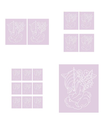 Digital White Work Angel 3 <b>Purple 4 Sizes - 4 x A4 Sheets Download