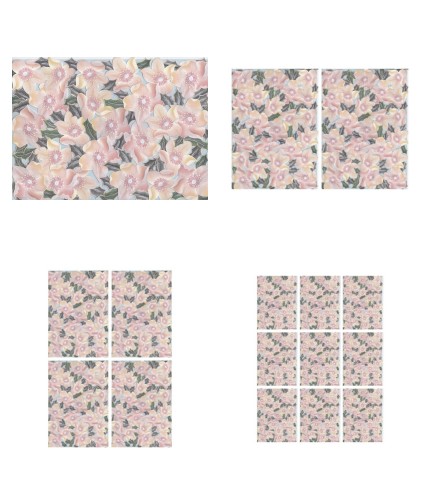Christmas Rose and Holly Backing Paper Set Blue - 4 x A4 Pages to Download