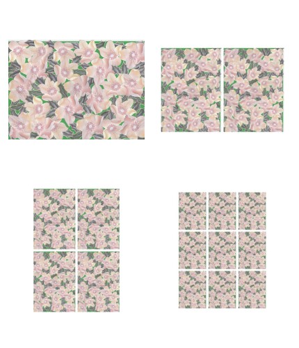 Christmas Rose and Holly Backing Paper Set Green - 4 x A4 Pages to Download