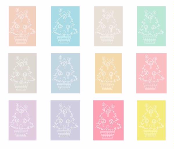 <b>SPECIAL Digital White Work Christmas Tree <b>All 12 Sets 4 Sizes-48 x A4