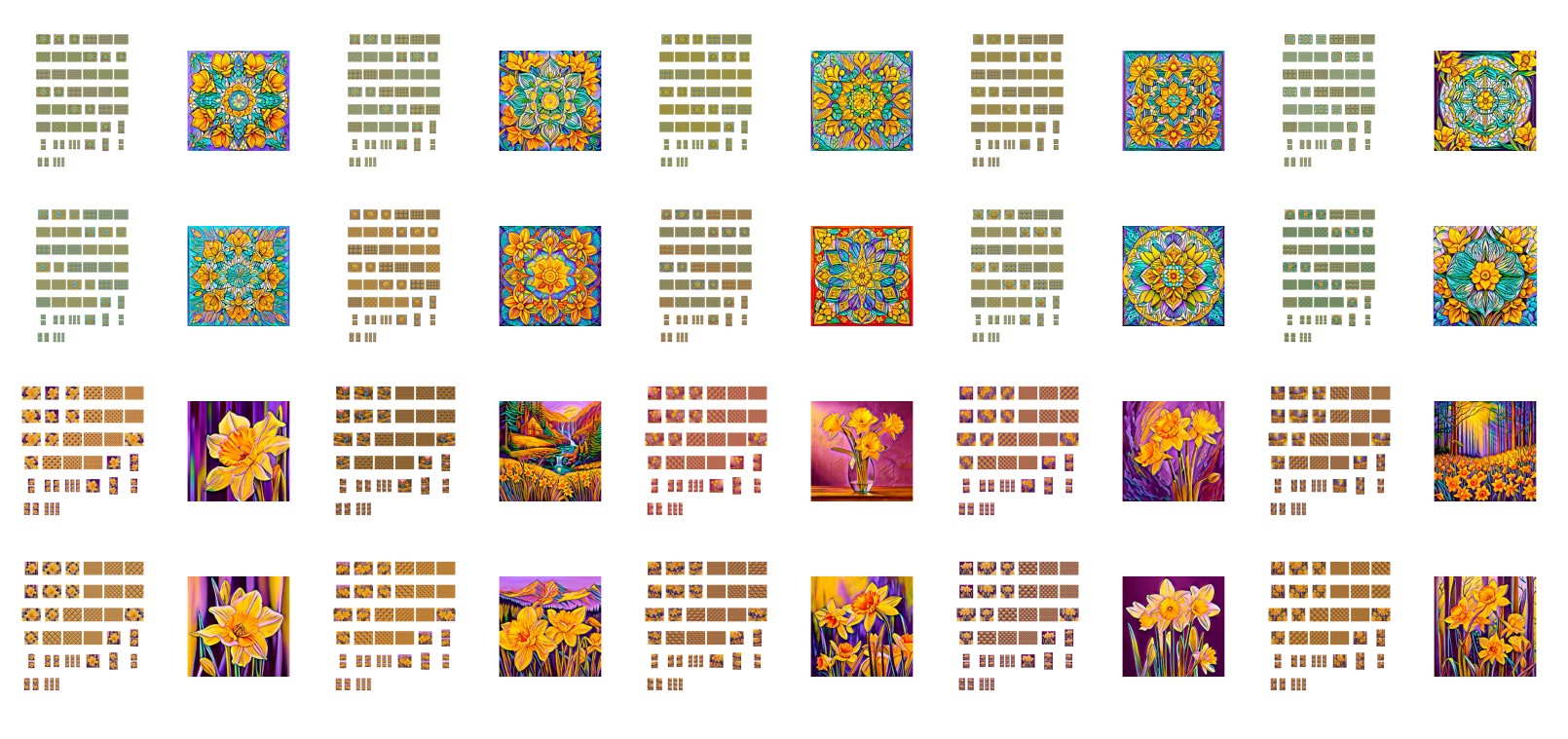 Daffodil Scenes and Tea Bags and MORE - 760 Pages to Download