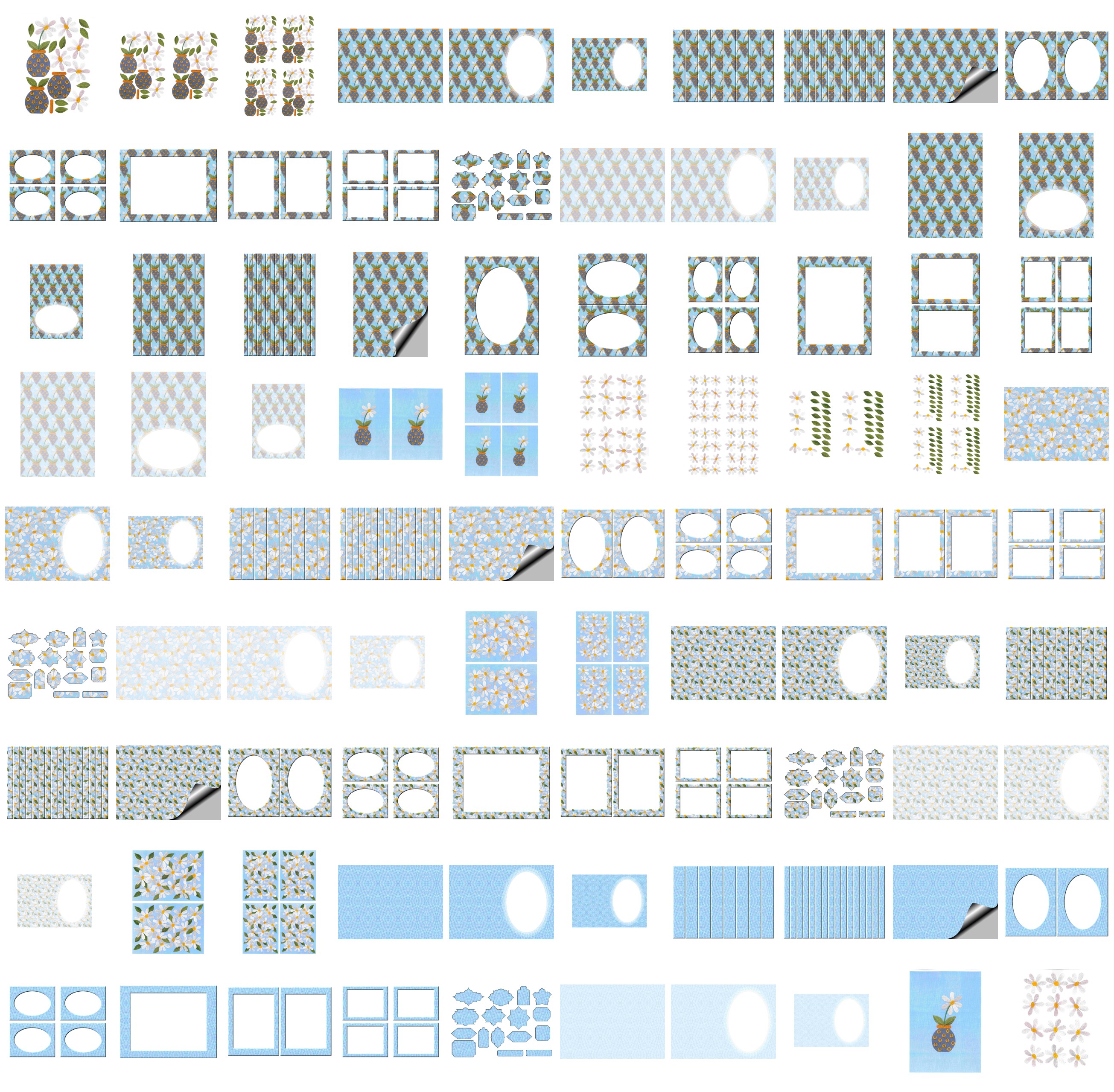 Stitched Effect Daisy Pot <B>ALL 3 SETS - 276 Pages to Download