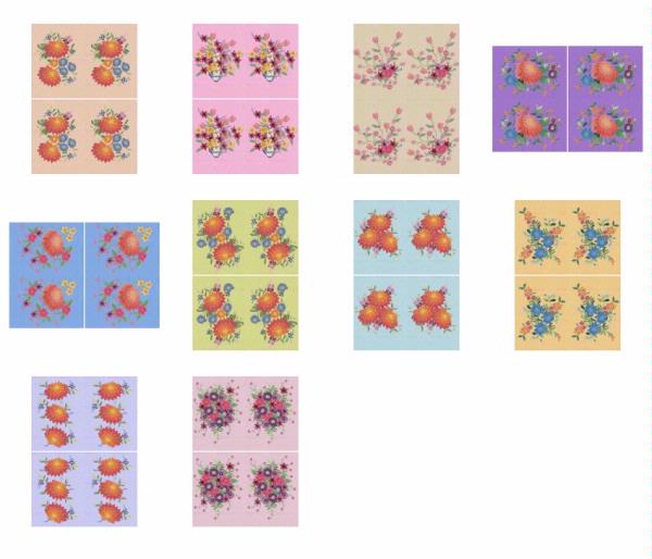 Dot's Heirlooms Bold Blooms Set 10 - 88 x A4 Pages <b>DOWNLOAD