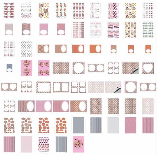Dot's Heirlooms Bold Blooms Set 03 - 68 x A4 Pages <b>DOWNLOAD