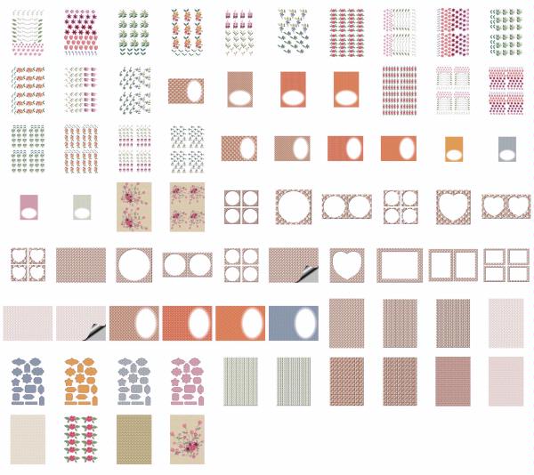 Dot's Heirlooms Bold Blooms Set 04 - 74 x A4 Pages <b>DOWNLOAD