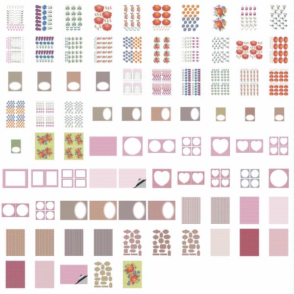 Dot's Heirlooms Bold Blooms Set 07 - 85 x A4 Pages <b>DOWNLOAD