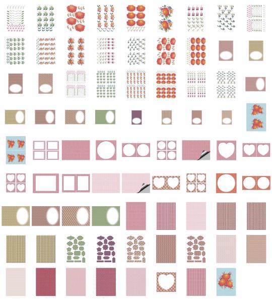 Dot's Heirlooms Bold Blooms Set 08 - 80 x A4 Pages <b>DOWNLOAD