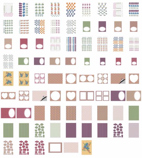Dot's Heirlooms Bold Blooms Set 09 - 78 x A4 Pages <b>DOWNLOAD