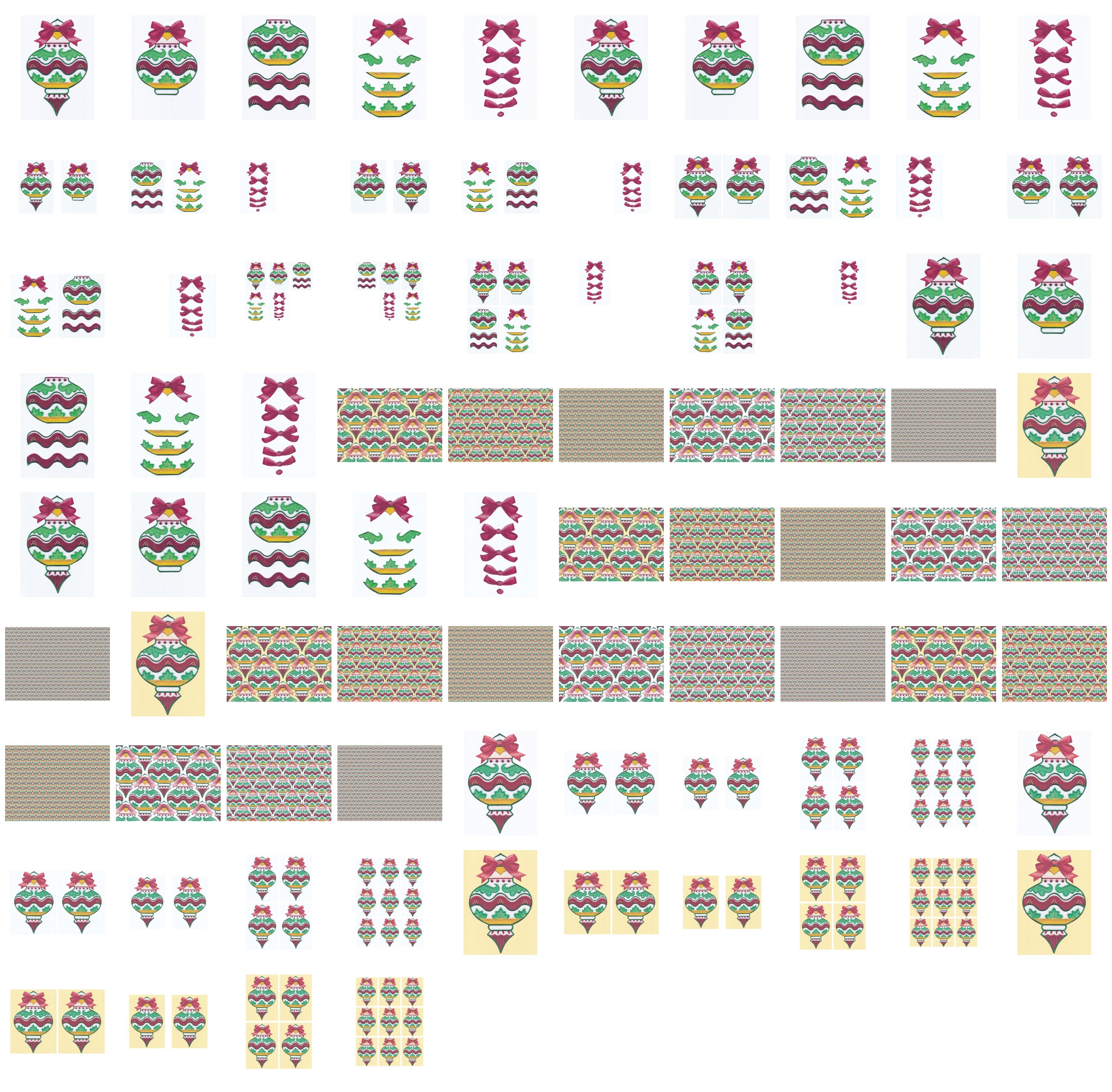 Christmas Fabric Effect Baubles Set 01- 84 Pages to Download