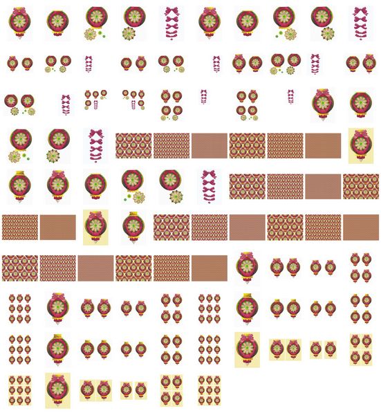 Christmas Fabric Effect Baubles Set 11 - 96 Pages to Download