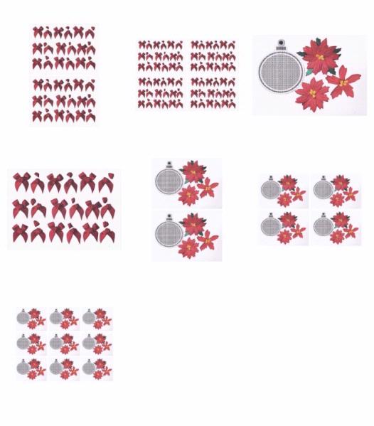 Bauble 04 with Red Poinsettia - 7 x A4 Pages to DOWNLOAD