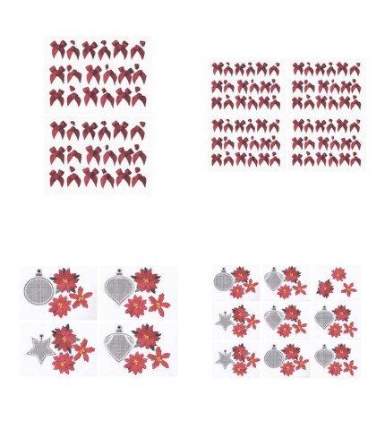 Bauble with Red Poinsettia Mixed sheets - 4 x A4 Pages to DOWNLOAD
