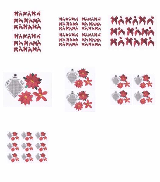 Bauble 01 with Red Poinsettia - 7 x A4 Pages to DOWNLOAD