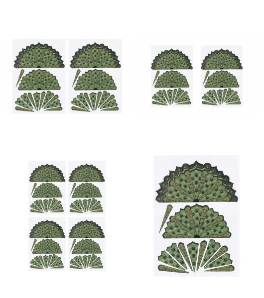 <b>Introductory Price Faux Parchment Fan Collection - 4 Sizes - 4 x A4 Pages