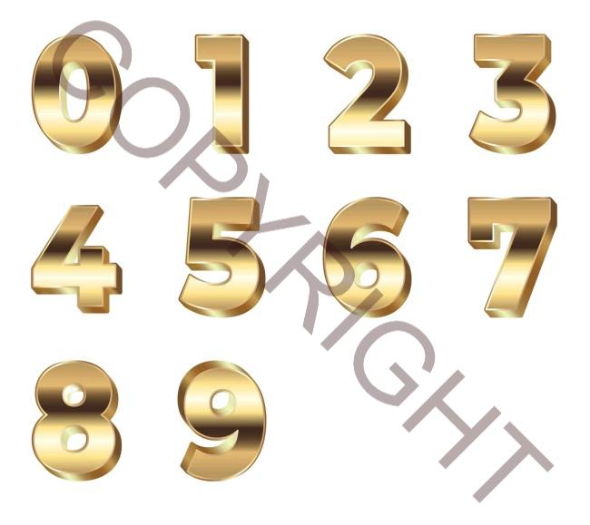 Gold Numbers Sets 0-9 - 240 Pages to Download