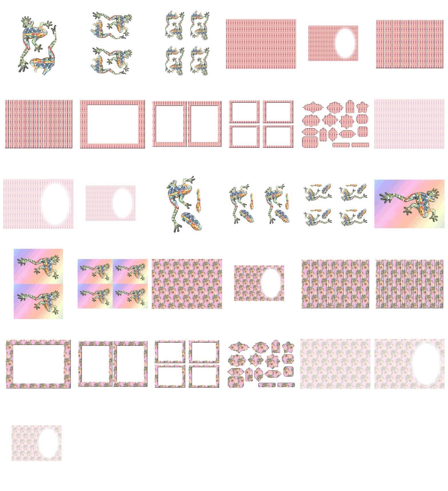 Mosaics Frog Set 03 - 31 Pages to DOWNLOAD