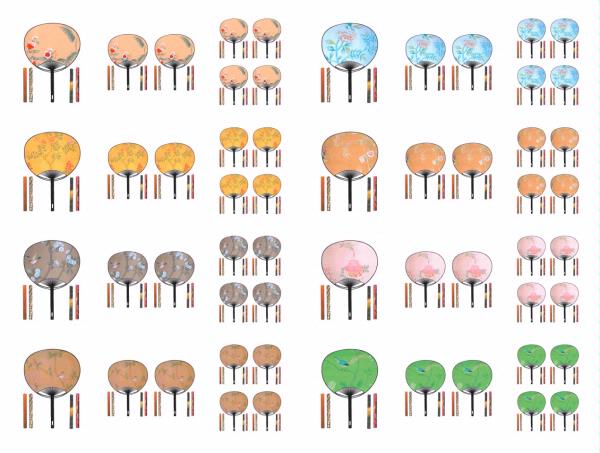 Oriental Designs 01 Fans Full Set - 24 x A4 Pages to DOWNLOAD