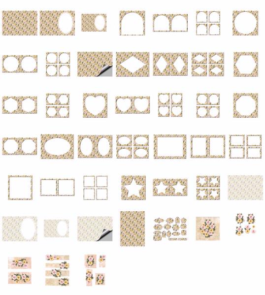 Porcelain Flowers Set 09 - 45 x A4 Pages to DOWNLOAD