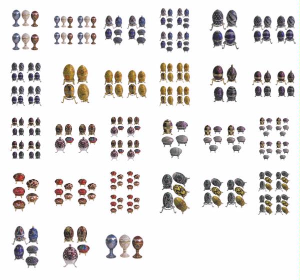 Russian Hand Decorated Eggs on Stands - 27 Pages to DOWNLOAD