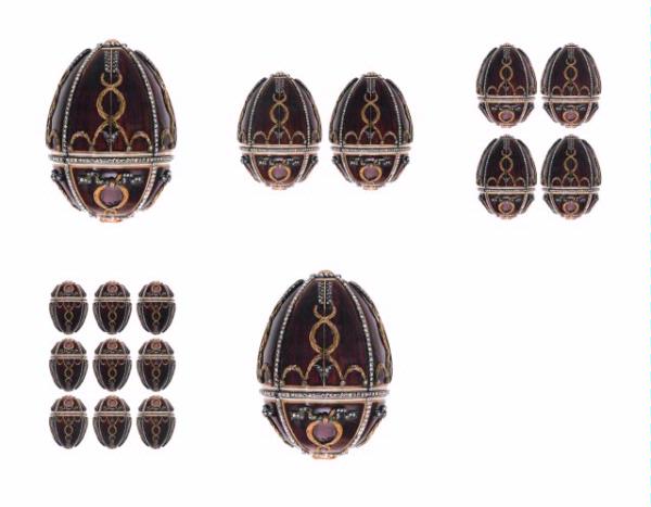 Russian Hand decorated Egg Set 01 - 5 Pages to DOWNLOAD