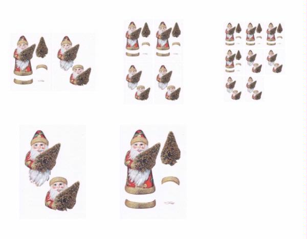 Father Christmas with Tree - Red - 5 Pages to DOWNLOAD