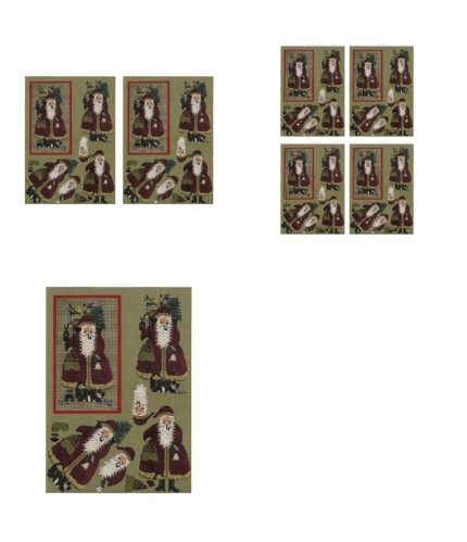 Tapestry Effect Santa Decoupage Design 3 - 3 x A4 Page to DOWNLOAD