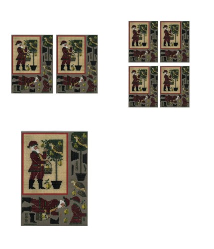 Tapestry Effect Santa Decoupage Design 4 - 3 x A4 Page to DOWNLOAD