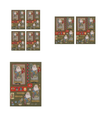 Tapestry Effect Santa Decoupage Design 08 - 3 x A4 Page to DOWNLOAD