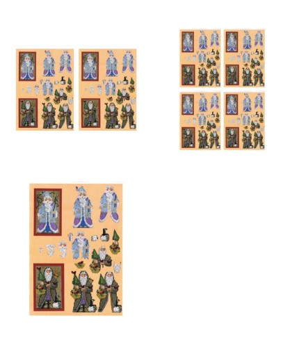 Tapestry Effect Santa Decoupage Design 09 - 3 x A4 Page to DOWNLOAD