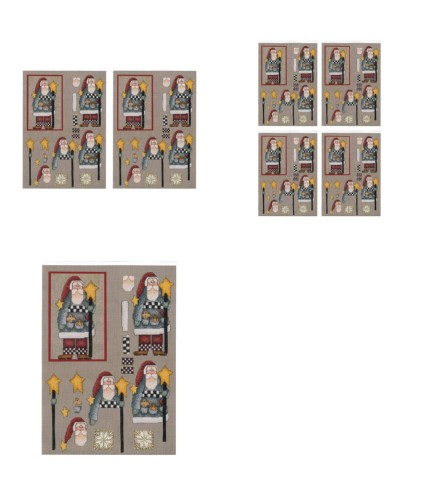 Tapestry Effect Santa Decoupage Design 10 - 3 x A4 Page to DOWNLOAD