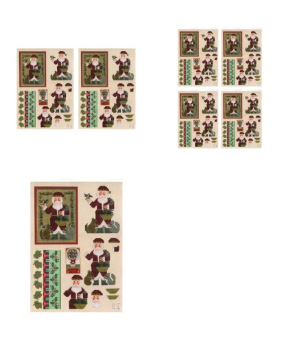 Tapestry Effect Santa Decoupage Design 11 - 3 x A4 Page to DOWNLOAD