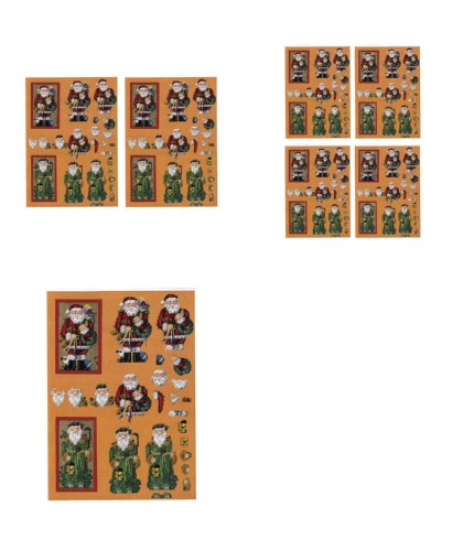 Tapestry Effect Santa Decoupage Design 14 - 3 x A4 Page to DOWNLOAD