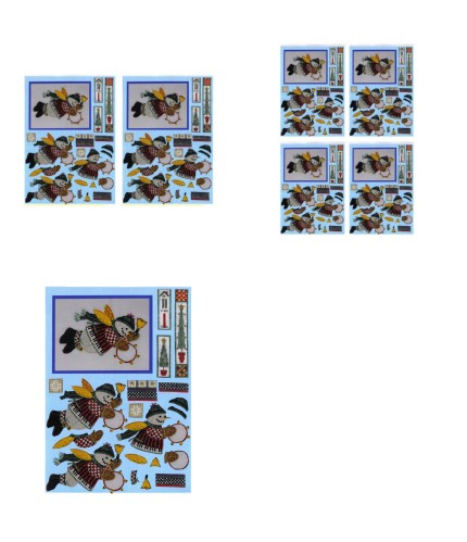 Tapestry Effect Snowman Decoupage Design 2 - 3 x A4 Page to DOWNLOAD