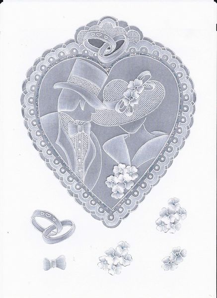 Faux Parchment Wedding Couple Heart Download - 28 Pages