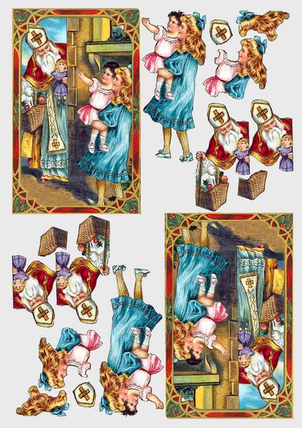 Traditional Santa Set 06 - 8 x A4 Pages to DOWNLOAD