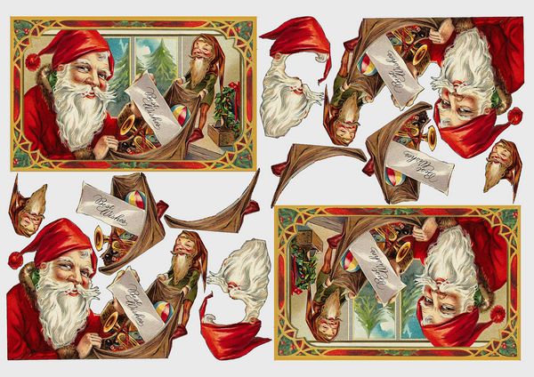 Traditional Santa Set 10 - 8 x A4 Pages to DOWNLOAD
