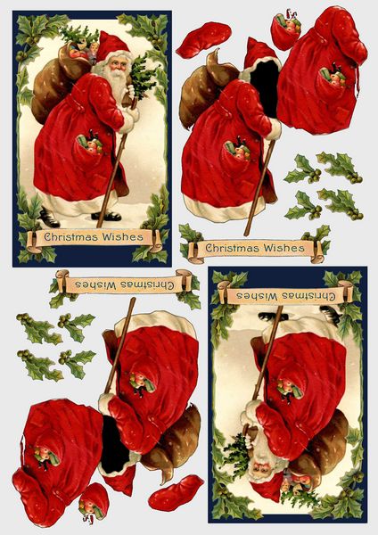 Traditional Santa Set 20 - 8 x A4 Pages to DOWNLOAD
