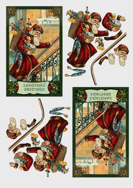 Traditional Santa Set 04 - 8 x A4 Pages to DOWNLOAD