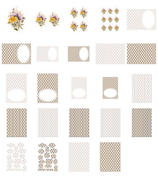 Beautiful Hand Painted Effect Bouquet Set 05 - 24 Page
