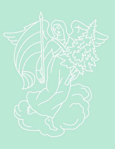 Digital White Work Angel 3 <b>Green 4 Sizes - 4 x A4 Sheets Download