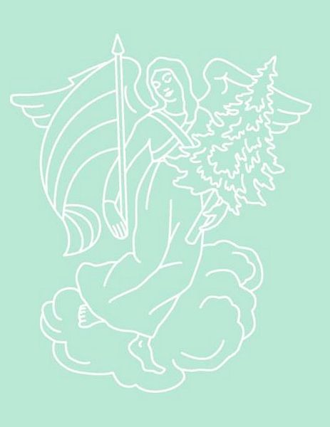 Digital White Work Angel 3 <b>Green 4 Sizes - 4 x A4 Sheets Download