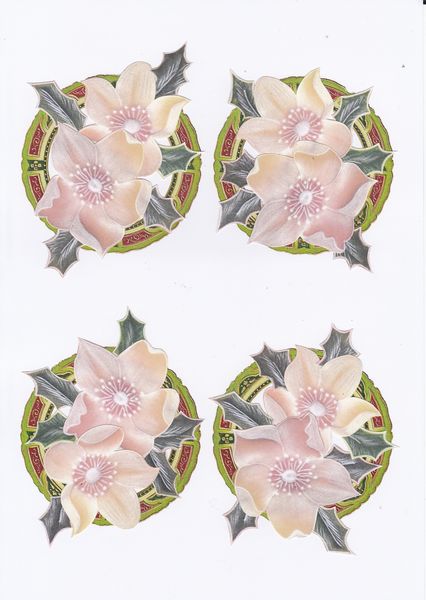 Christmas Rose and Holly Toppers Sheets - 15 x A4 Download
